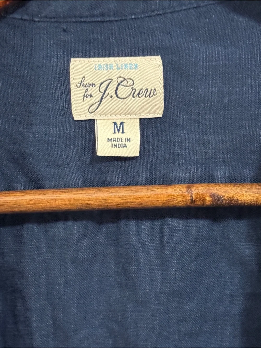 J.Crew Irish Linen Short Sleeve Button Up in Navy
